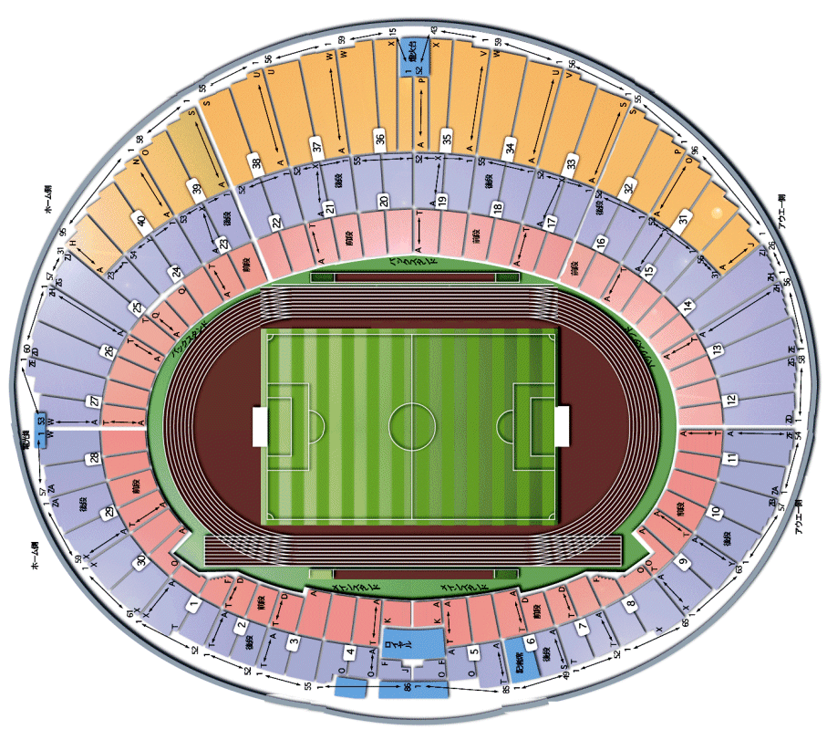 Zȕ\ Tokyo National Studium Seat map <266kb>